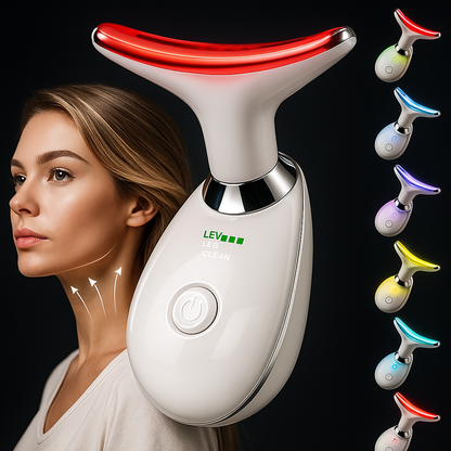 Уред за масажа на лице во 7 бои